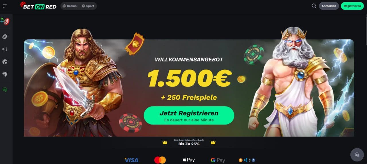 BetOnRed Casino: 6.000 Spiele & bis 450 € Welcome-Paket